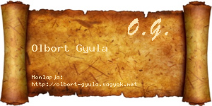 Olbort Gyula névjegykártya